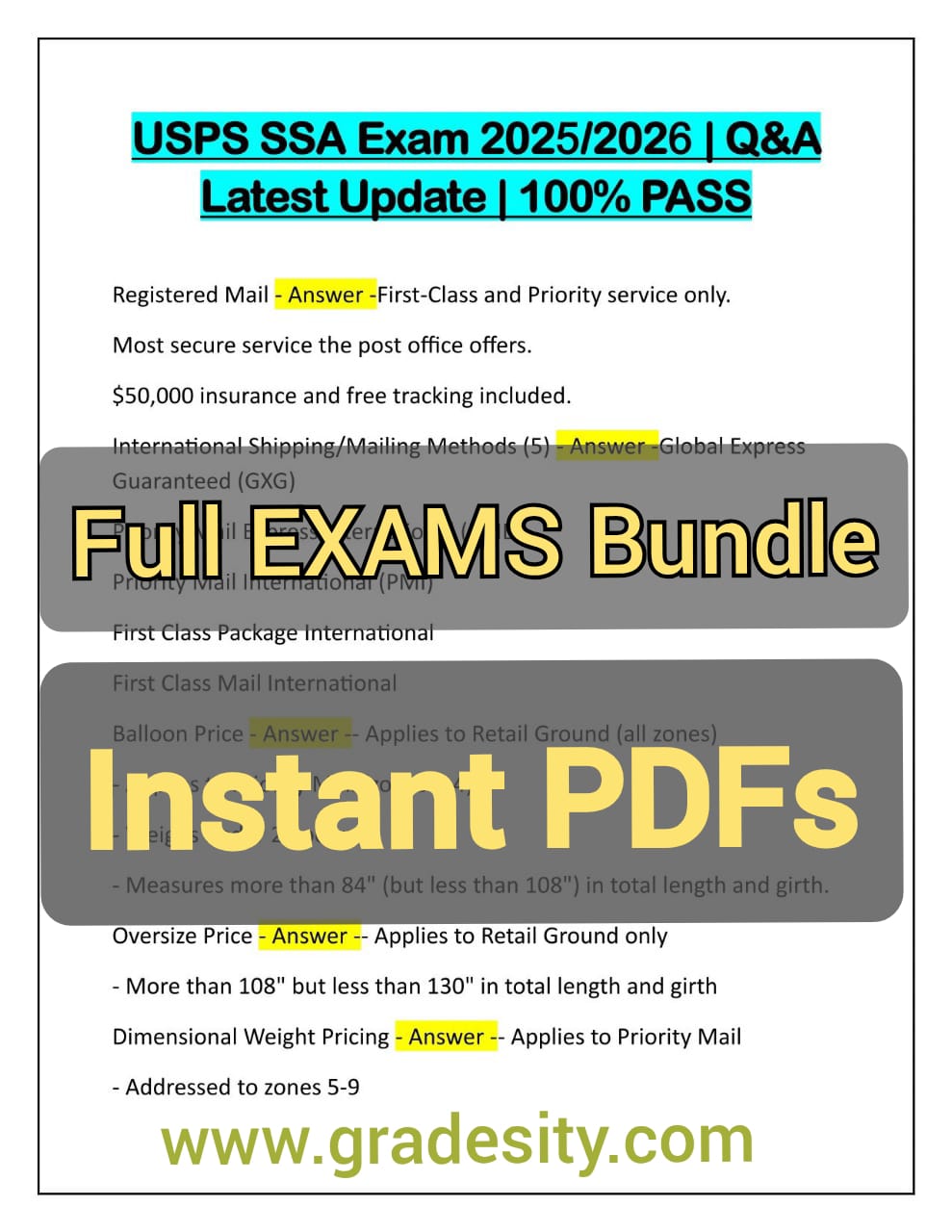 USPS SSA Exam & Training Bundle –Prepare with COMPLETE Real Exam Materials.