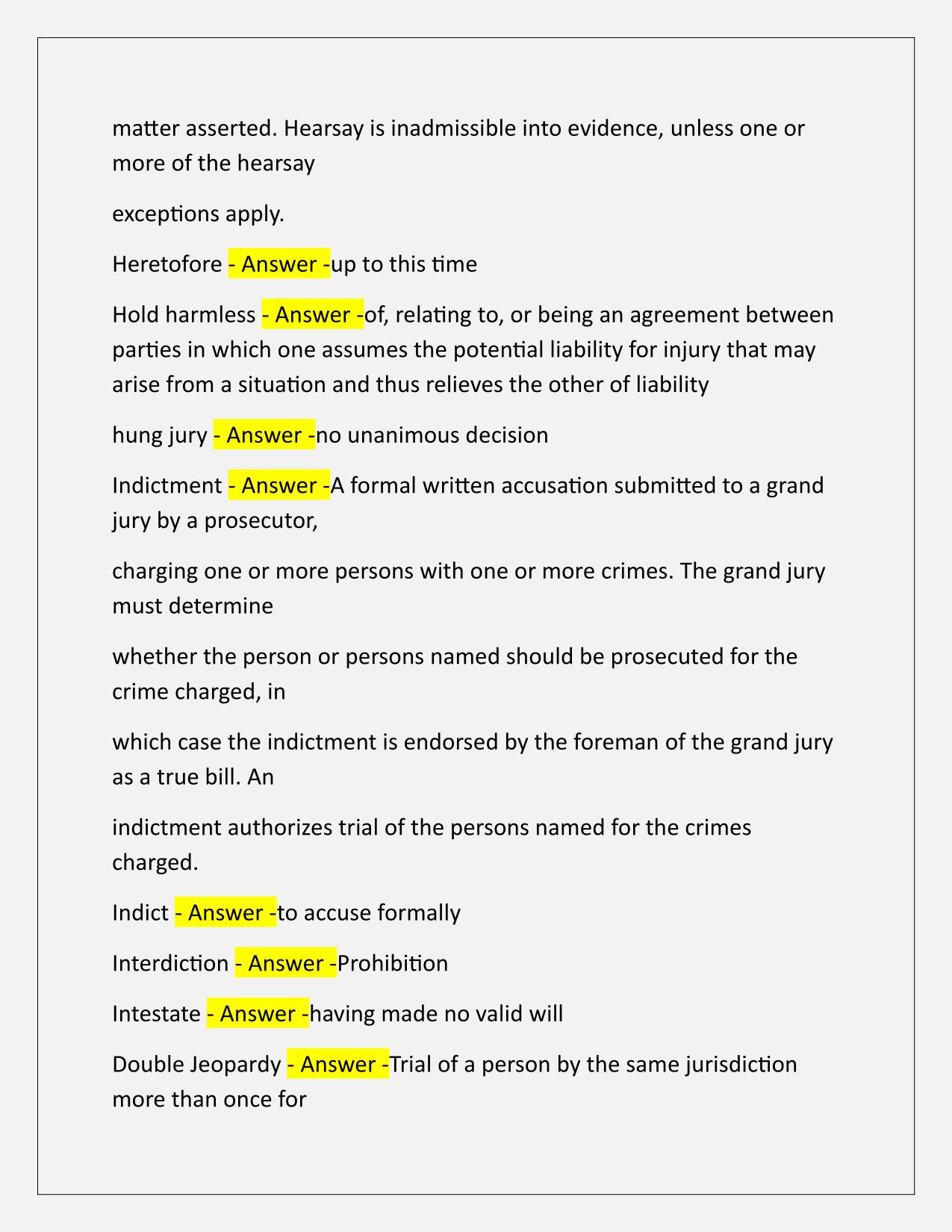 Legal terms for Court Interpreter Written Exam Q&A Latest Update