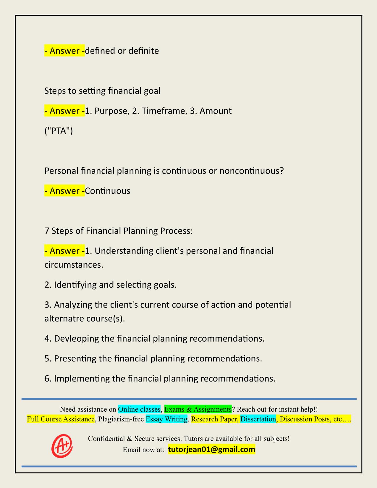 FPQP EXAM ACTUAL 2025/2026 (FINANCIAL PARAPLANNER QUALIFIED PROFESSIONAL) QUESTIONS AND 100% CORRECT ANSWERS