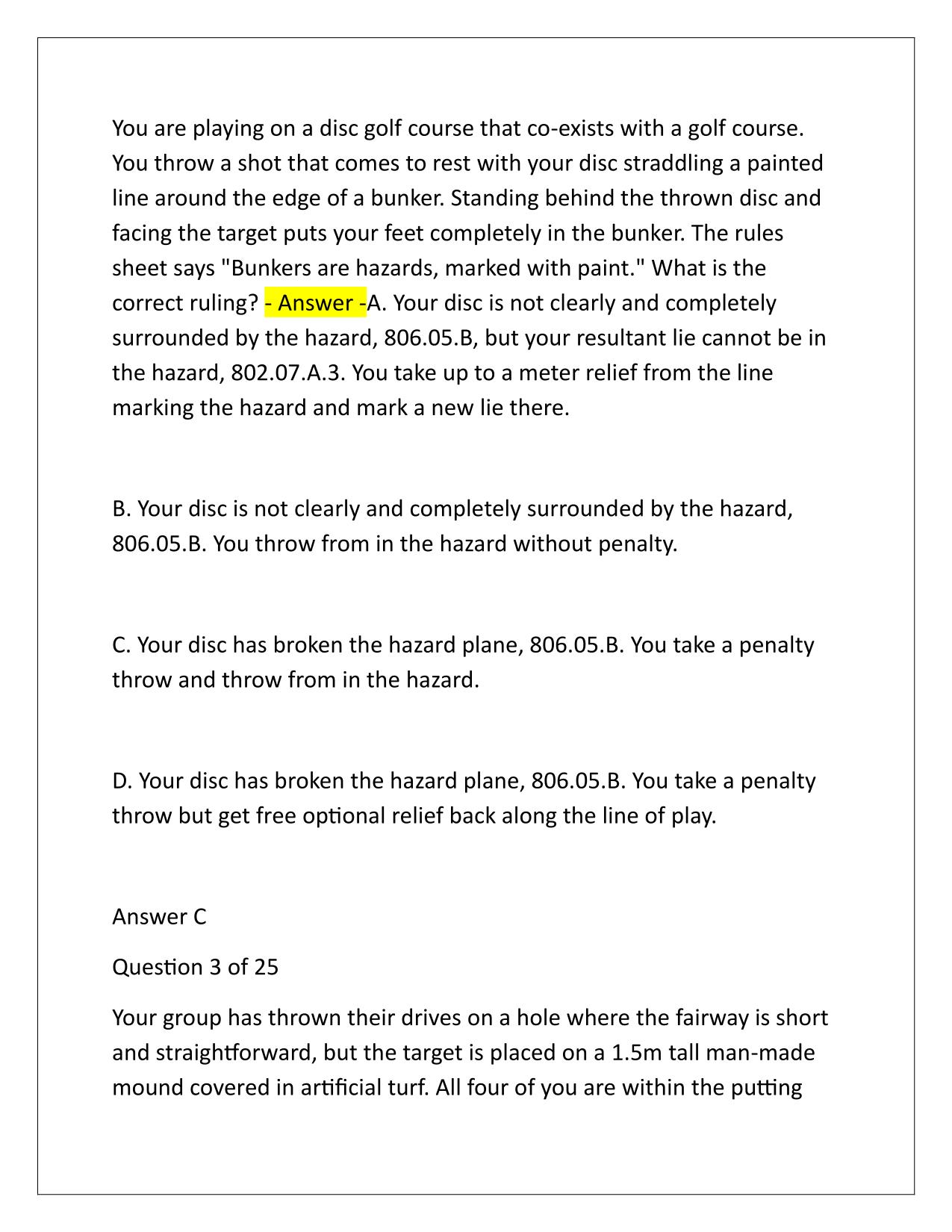 PDGA Certified Rules Exam 2025-2026 Q&A Latest Update