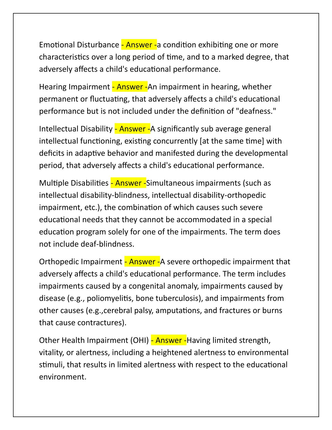 Special Education EC-12 TEXES Prep Q&A Latest 2025 Update