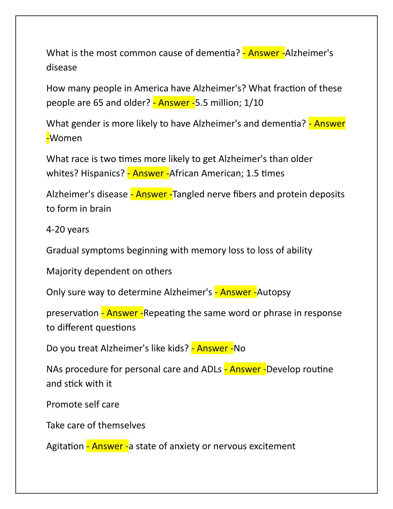 Hartmans Nursing Assistant Care Chapter 5 and 6 Q&A Latest Update