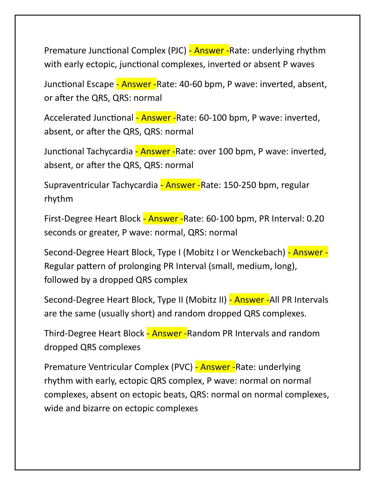 EKG Certification Test Q&A Latest Update