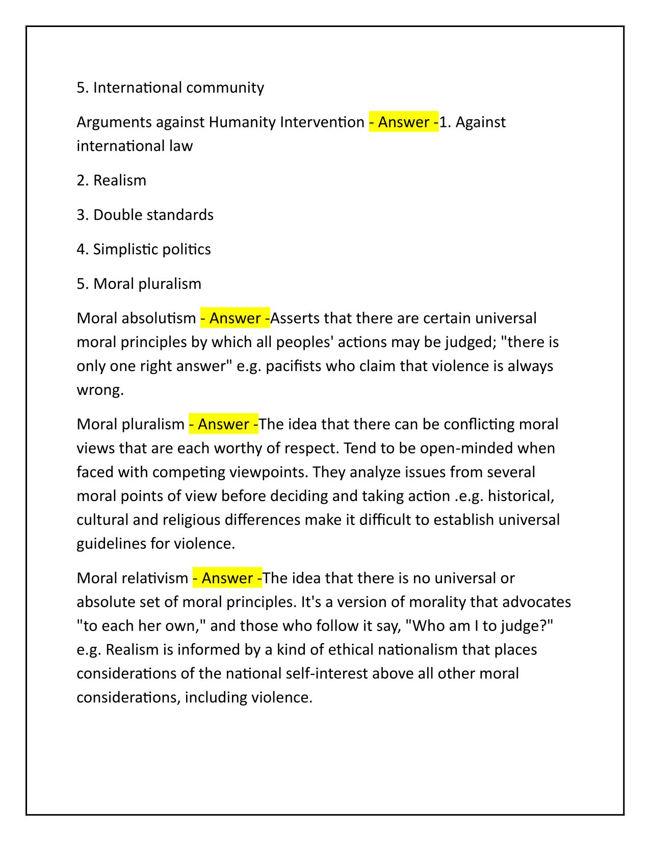 IB GLOBAL POLITICS Human Rights Q&A Latest Update 2025