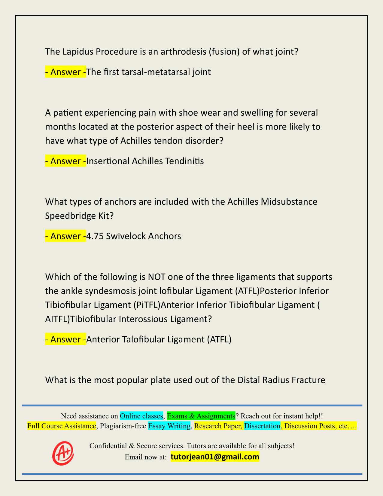 ARTHREX DEX FINAL REVIEW ACTUAL 2025/2026 CORRECTLY ANSWERED