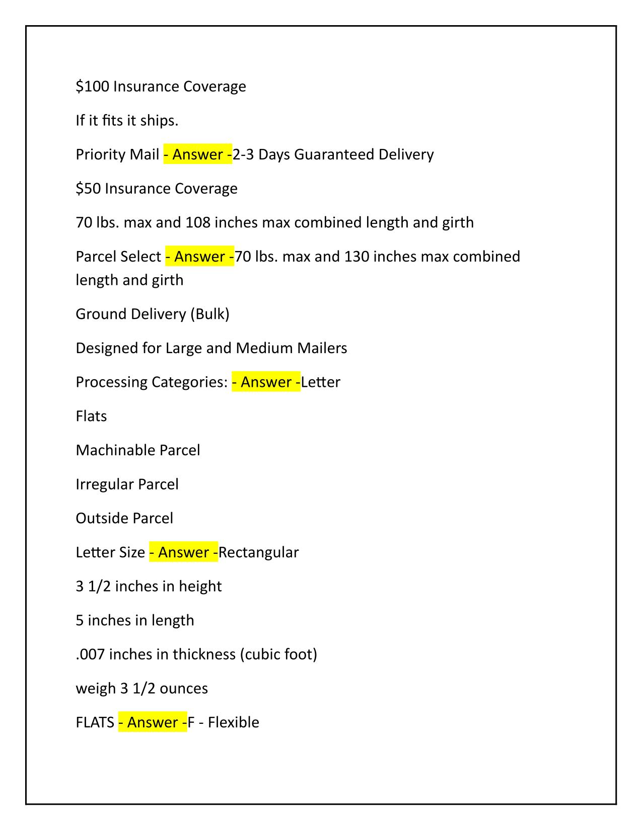 421 Postal Exam Questions and Answers Latest Update