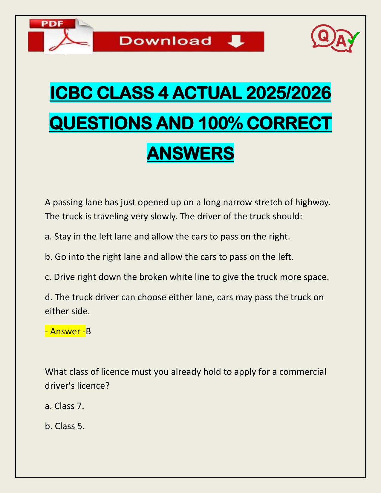 ICBC CLASS 4 ACTUAL 2025/2026 VERIFIED UPDATE