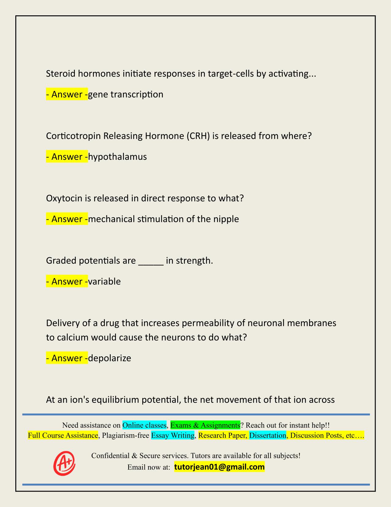 UNCG BIO 277 FINAL EXAM REVIEW ACTUAL 2025/2026