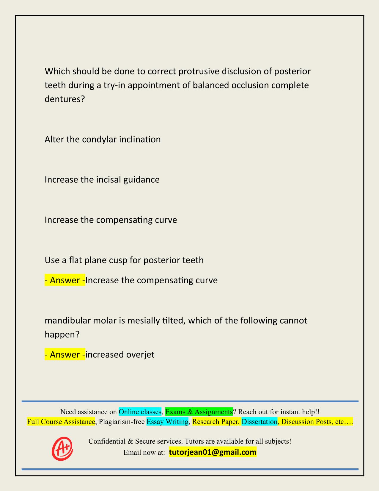 PROSTHODONTICS INBDE EXAM ACTUAL 2025/2026