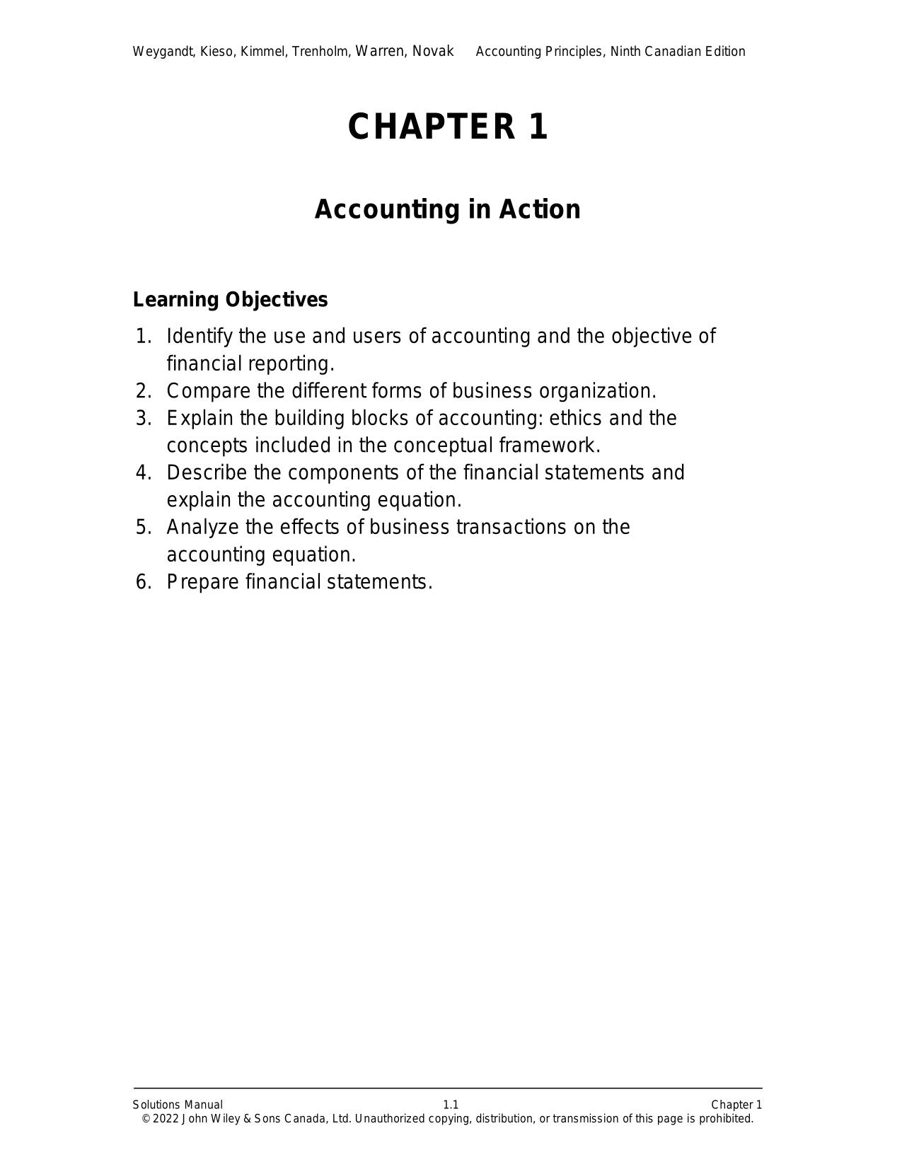 Solution Manual for Accounting Principles Volume 1 & Volume 2, 9th Canadian Edition Jerry J. Weygandt