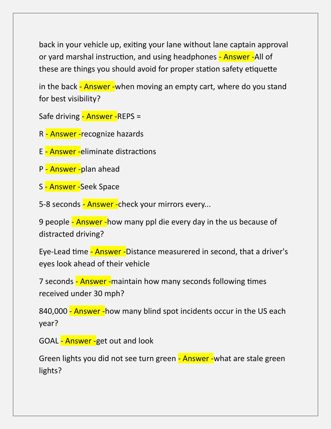 Amazon Driver Training Q&A Latest Update