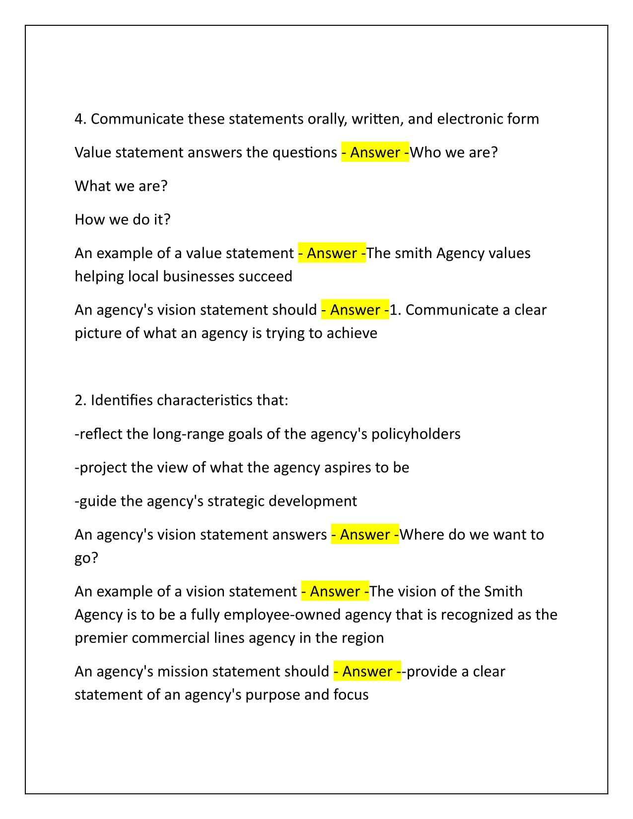 CIC-Agency Management Q&A Latest Update