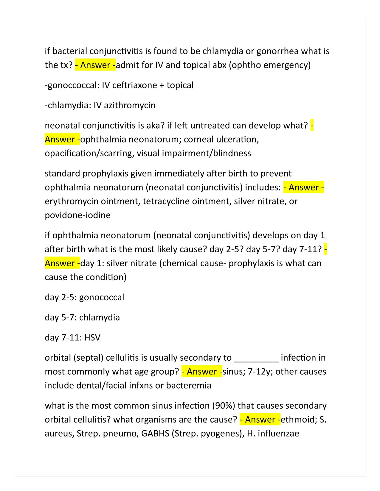 PAEA Pediatrics EOR Topics EXAM Q&A Latest Update