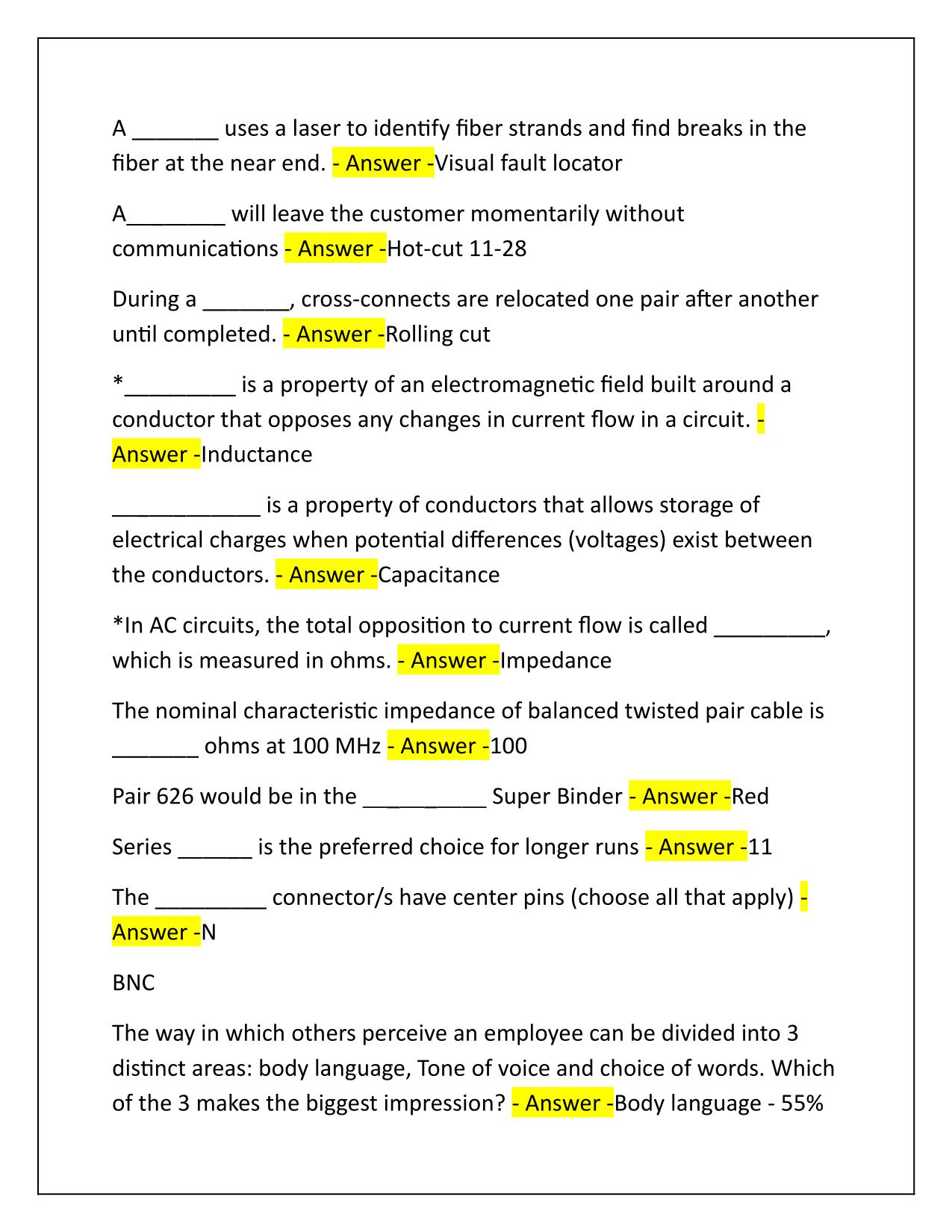 BICSI Practice Test-RETAKE Exam Correctly Answered Latest Update 2025-2026