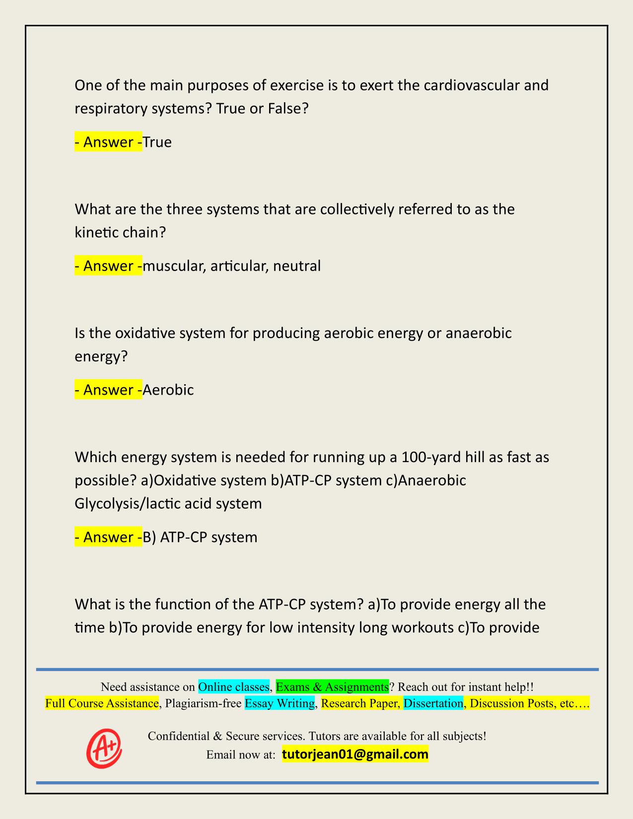 ACTION PERSONAL TRAINING-CHAPTER QUIZZES ACTUAL 2025/2026