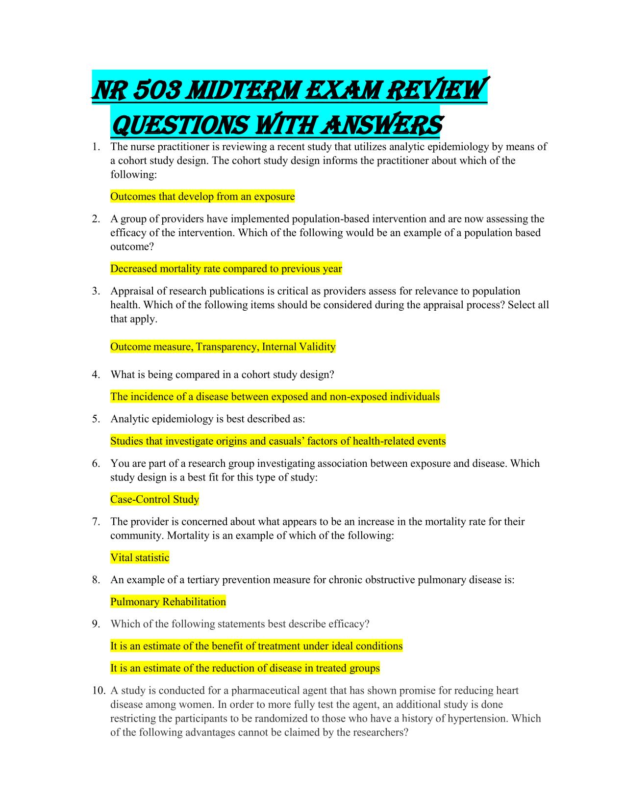 NR 503 MIDTERM EXAM LATEST UPDATE 2025/2026 Q&A PDF Download