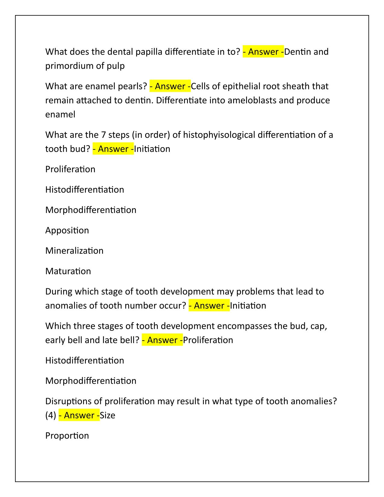 AAPD QE Board Exam Correctly Answered Latest Update