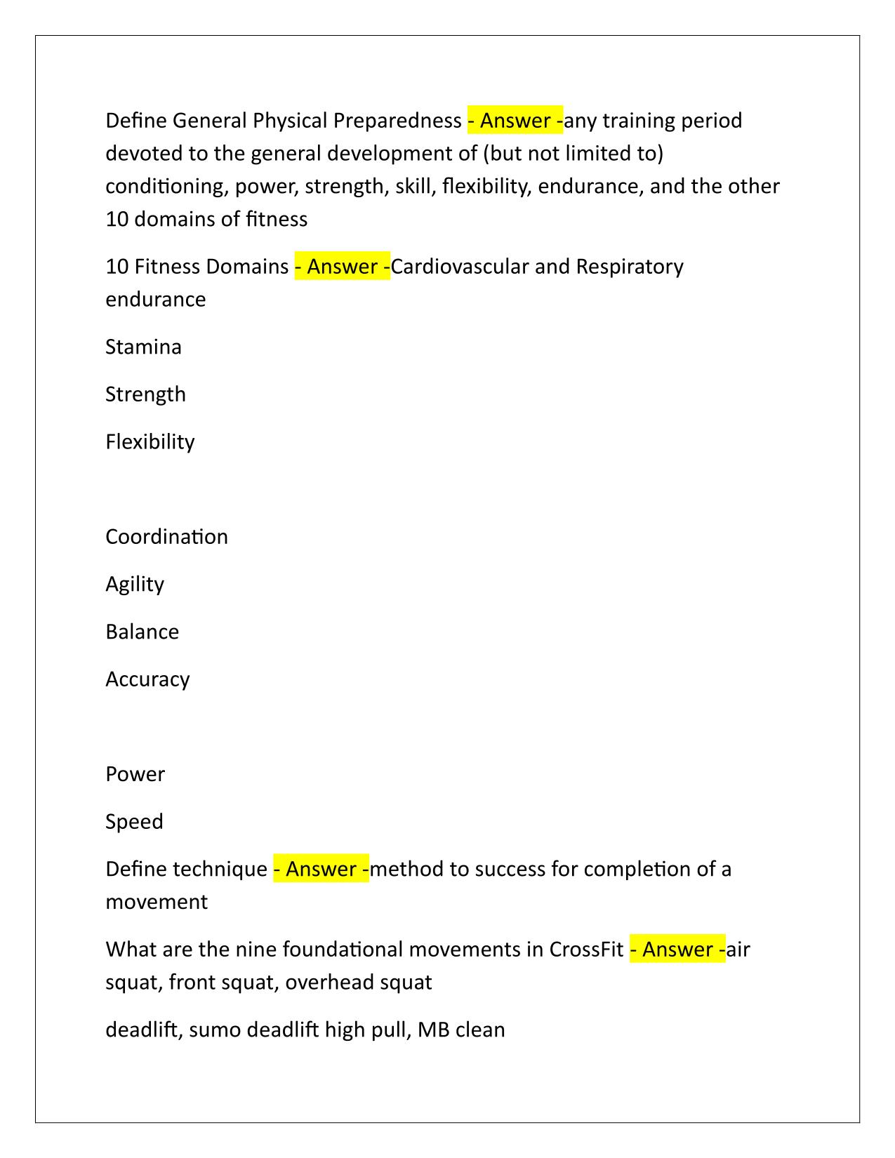 CrossFit L3-CCFT Study Guide Q&A Latest Update