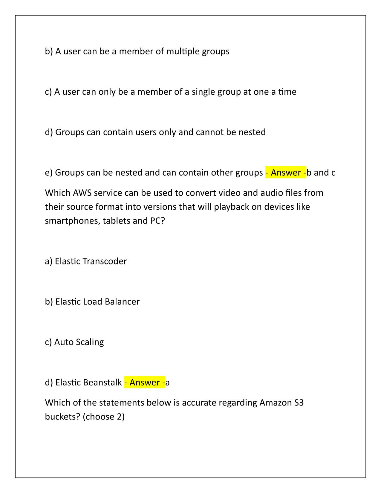 AWS Cloud Practitioner Exam Preparation Q&A Latest Update