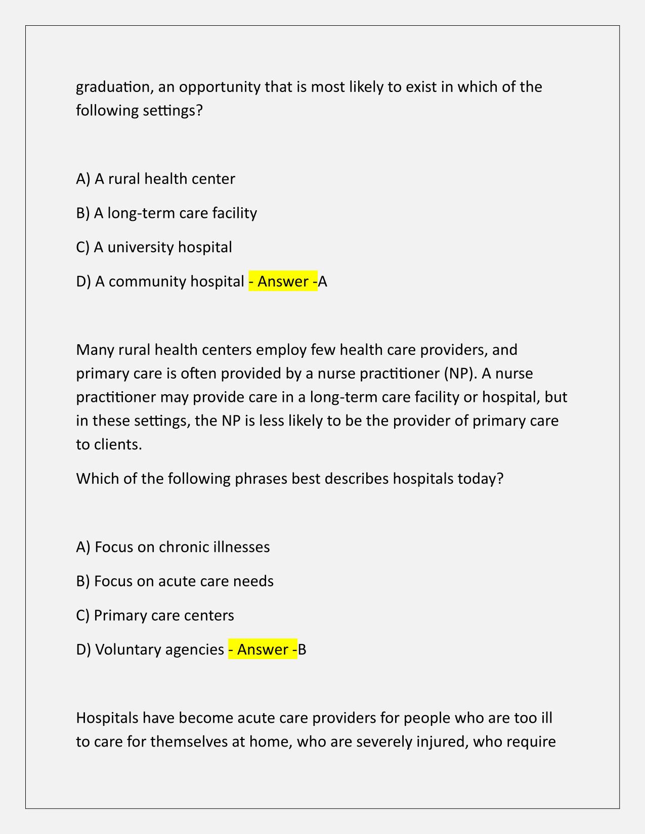 NUR 205 Final Exam Q&A Latest Update