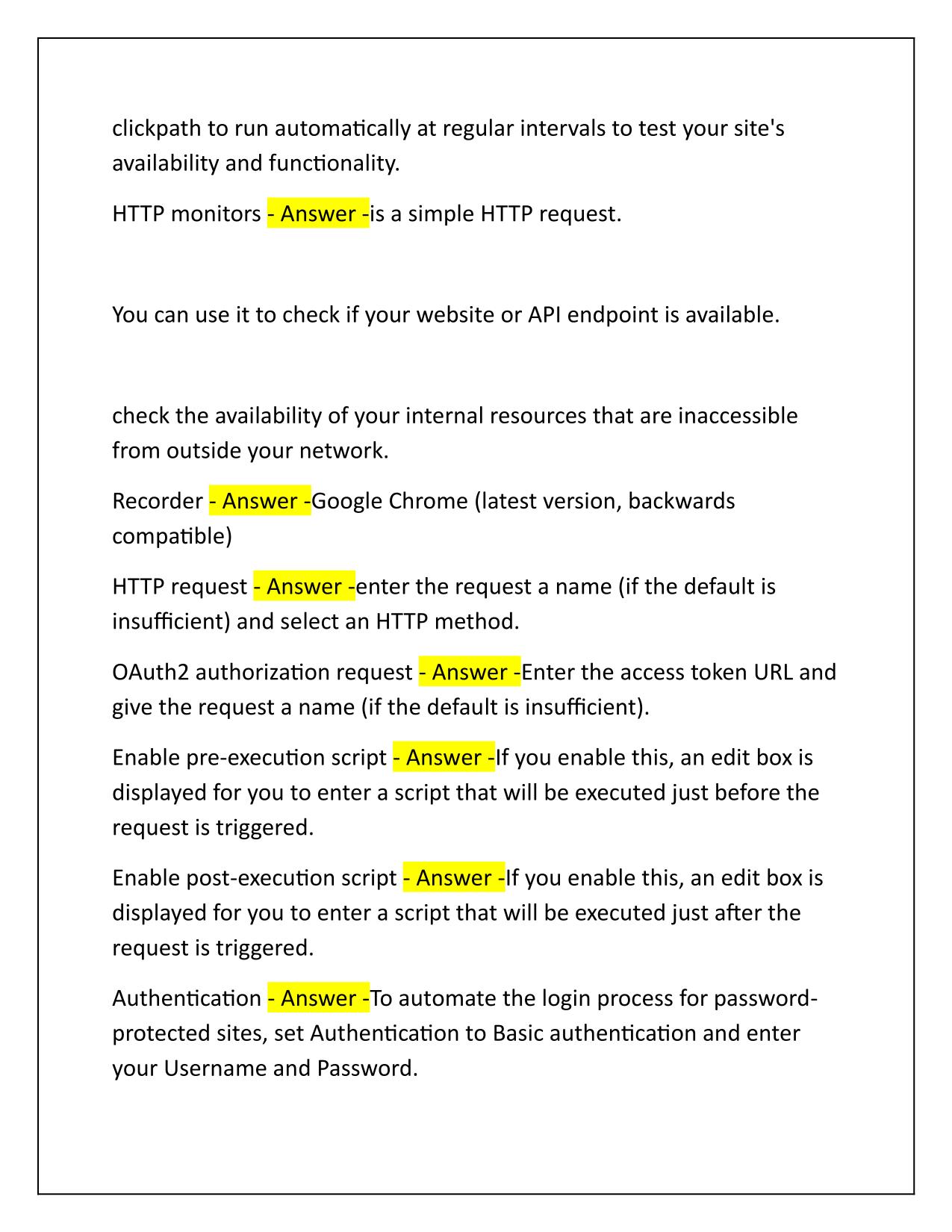 Dynatrace Synthetic Monitoring Exam Q&A Latest Update 2025