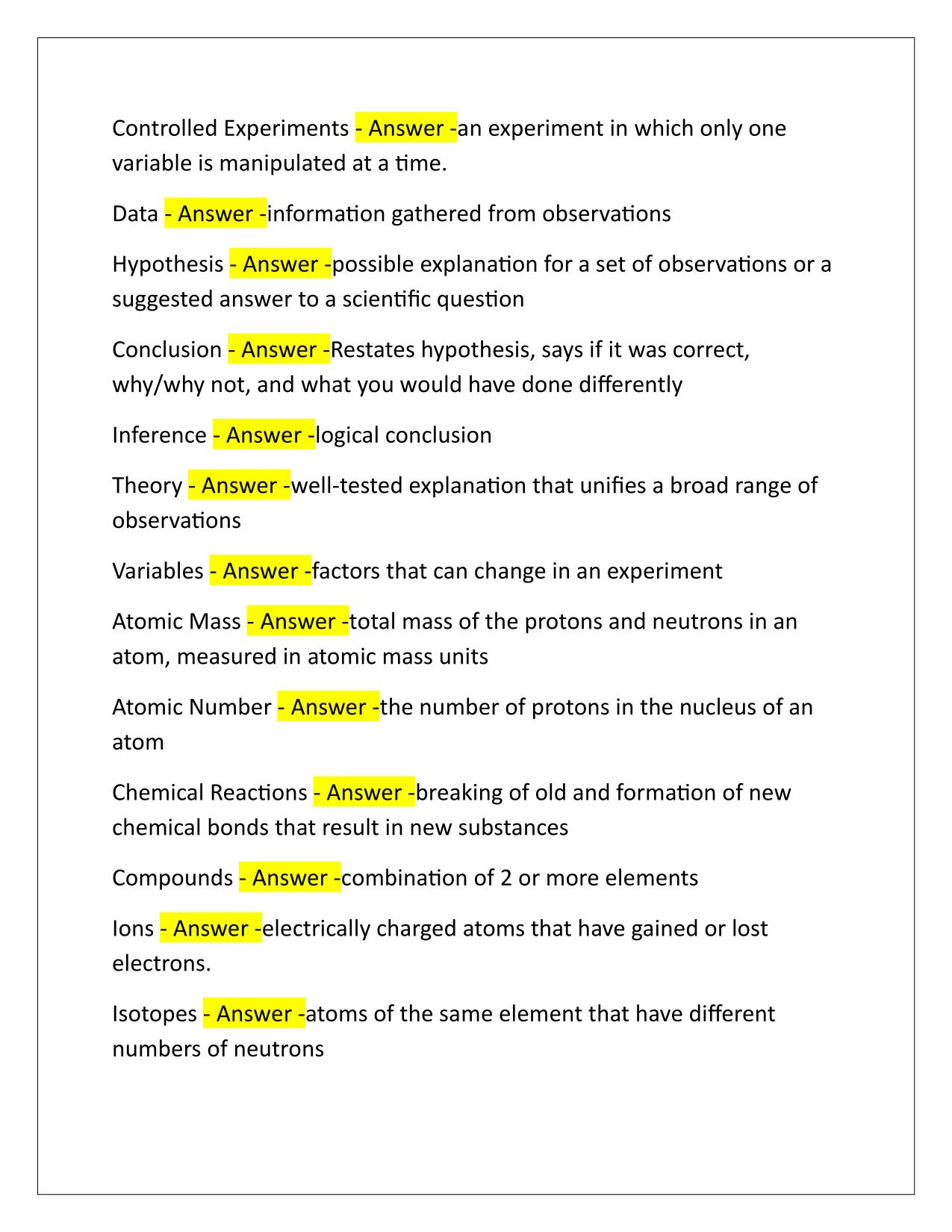 Biology Exam Study Guide Q&A Latest Update