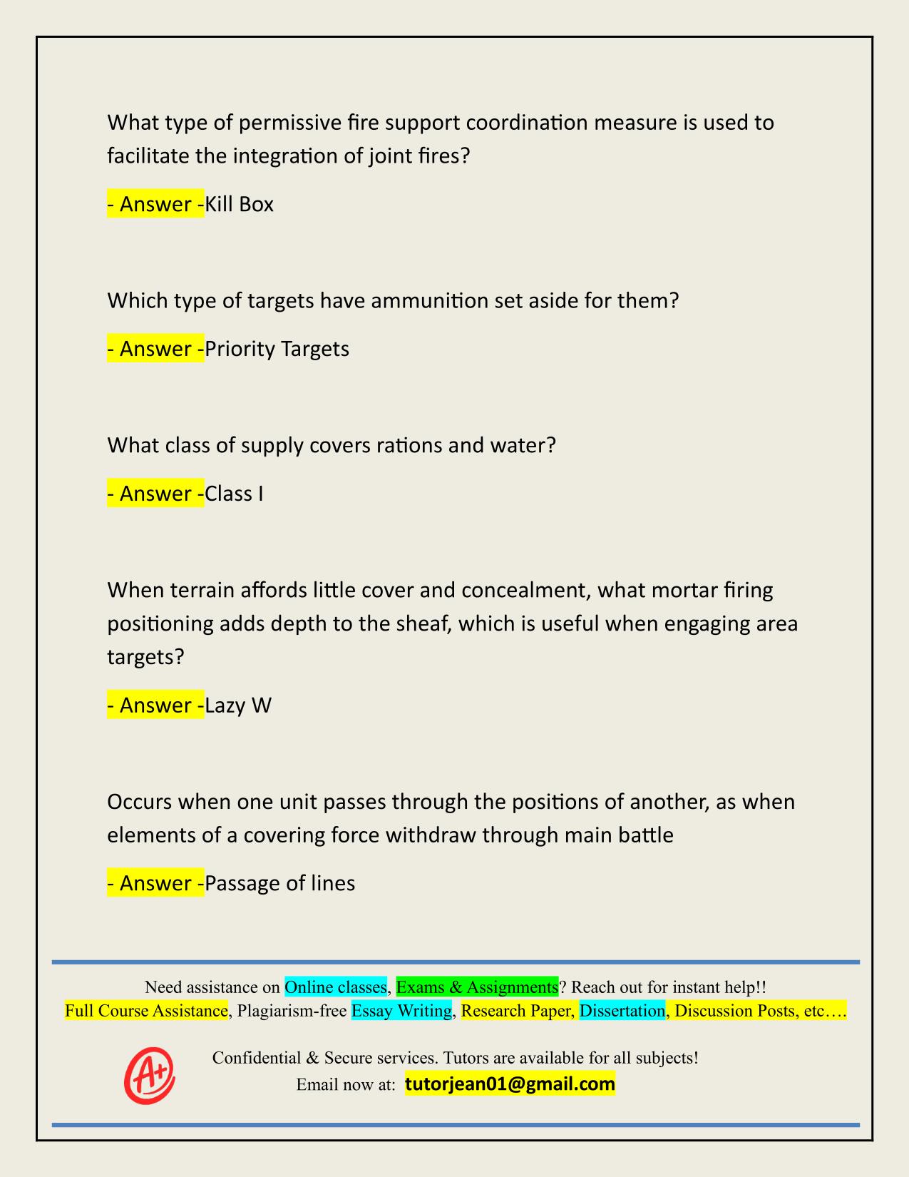 ALC MORTAR TACTICS ACTUAL 2025/2026 QUESTIONS AND 100% CORRECT ANSWERS