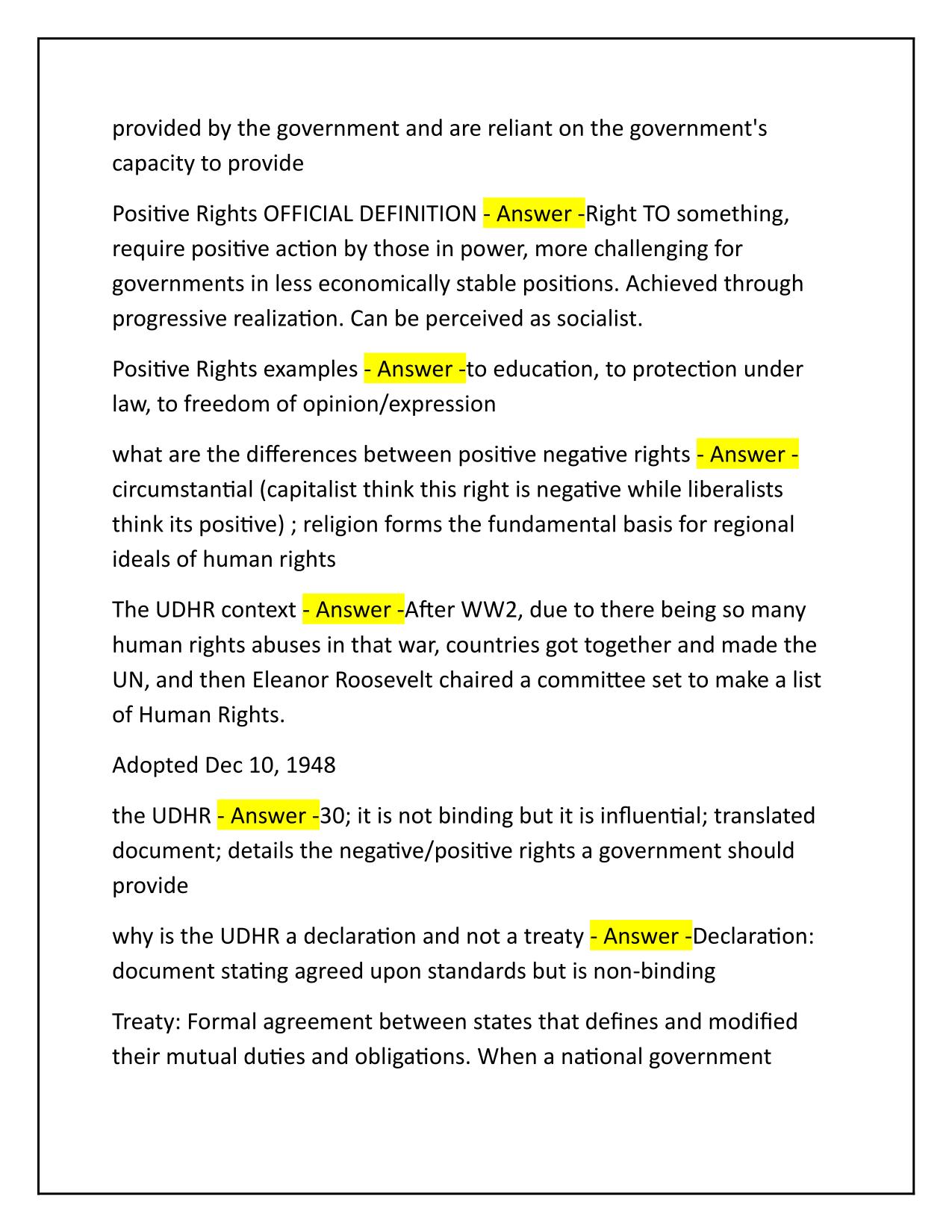 Human Rights ib global politics Q&A Latest Update