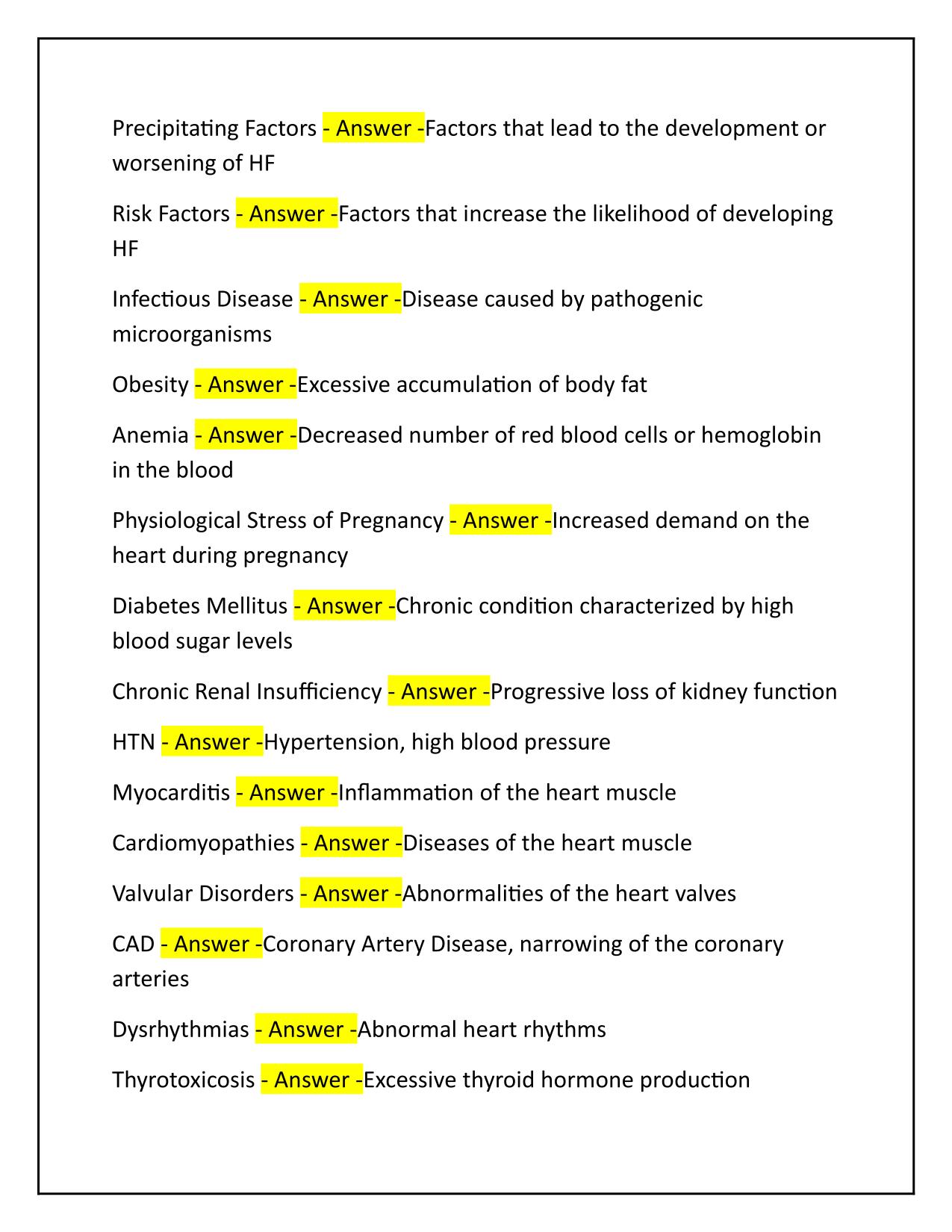 Dunphy Ch 35: Heart Failure Q&A Latest Update