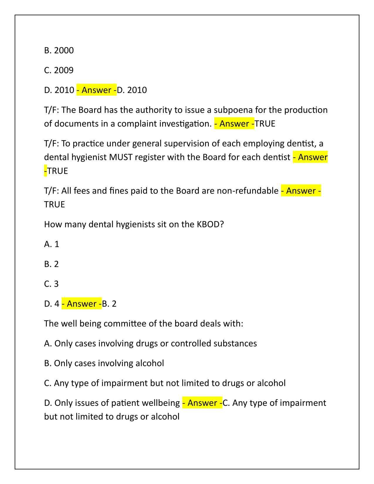 KYBOD Jurisprudence Exam Correctly Answered Latest Update