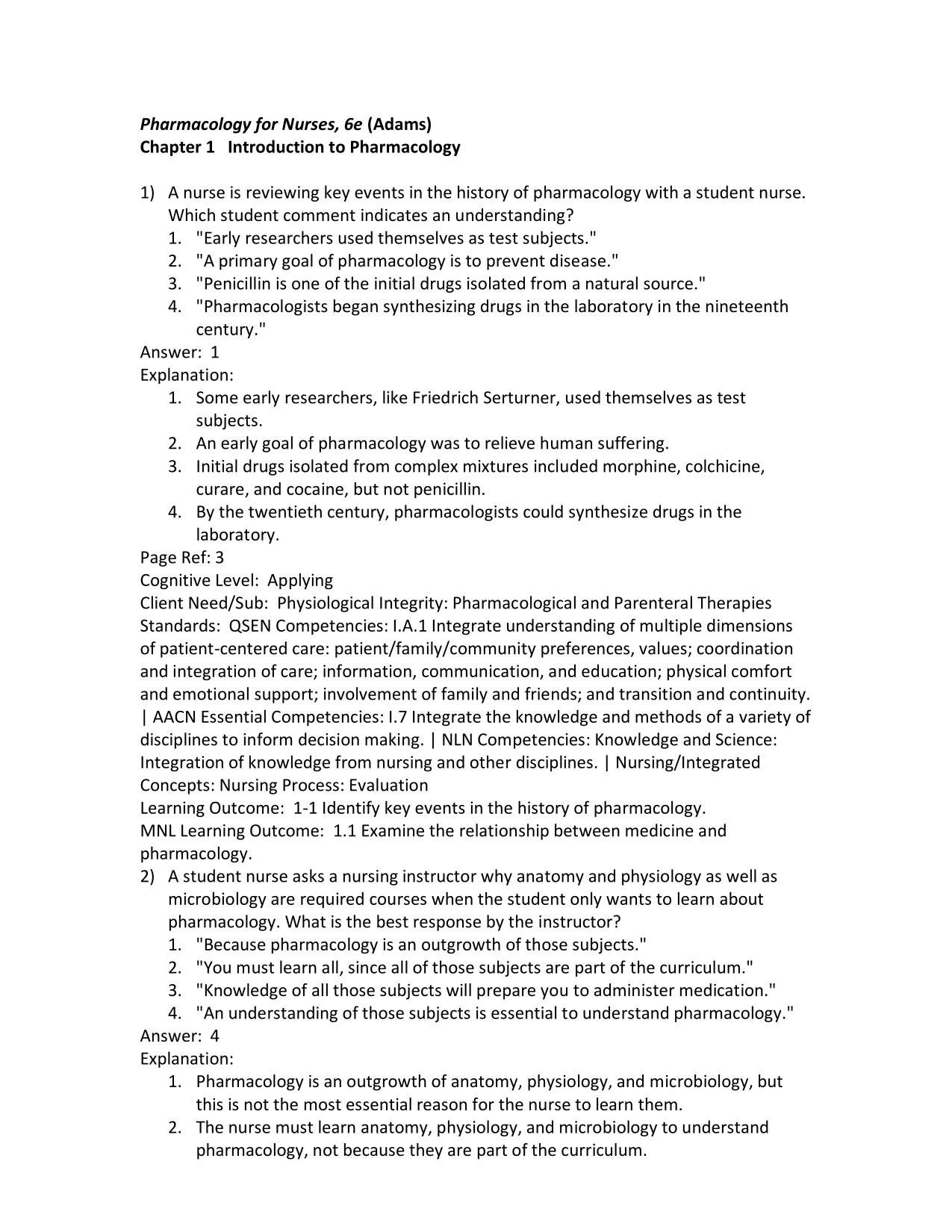 TEST BANK Pharmacology for Nurses A Pathophysiologic Approach 6th Edition Michael P. Adams ISBN-10. 0135218330 Latest 2025