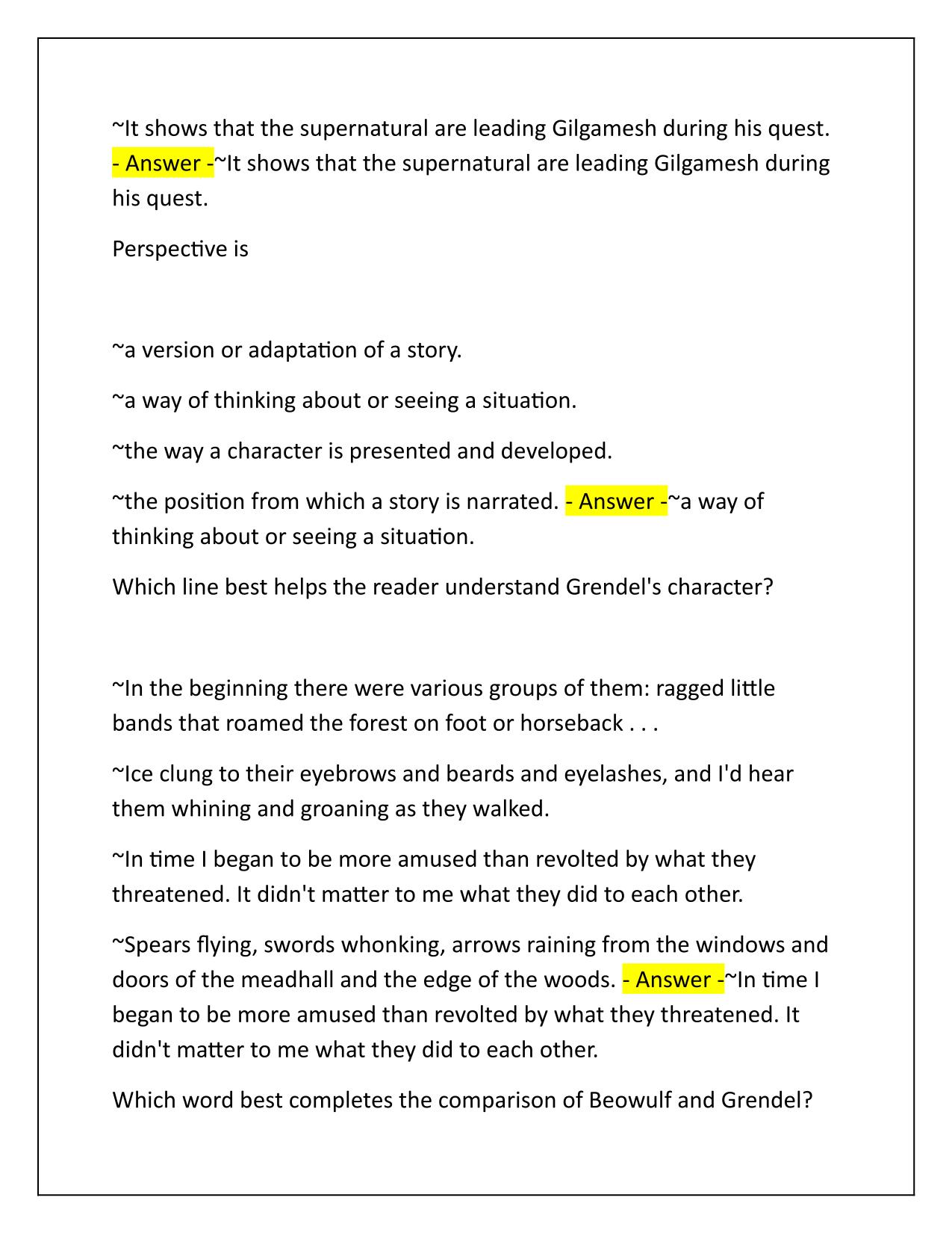 Unit Test Review Epic Beginnings Q&A Latest Update
