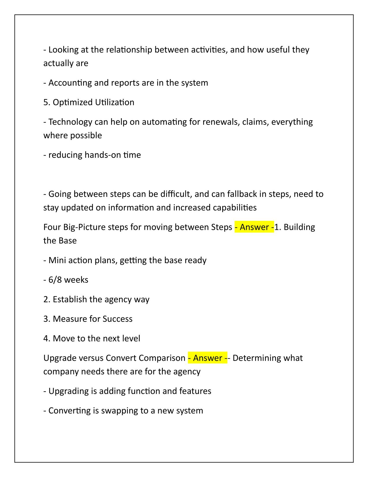 CIC Course-Agency Management Section IV-Technology Utilization Q&A Latest 2025 Update