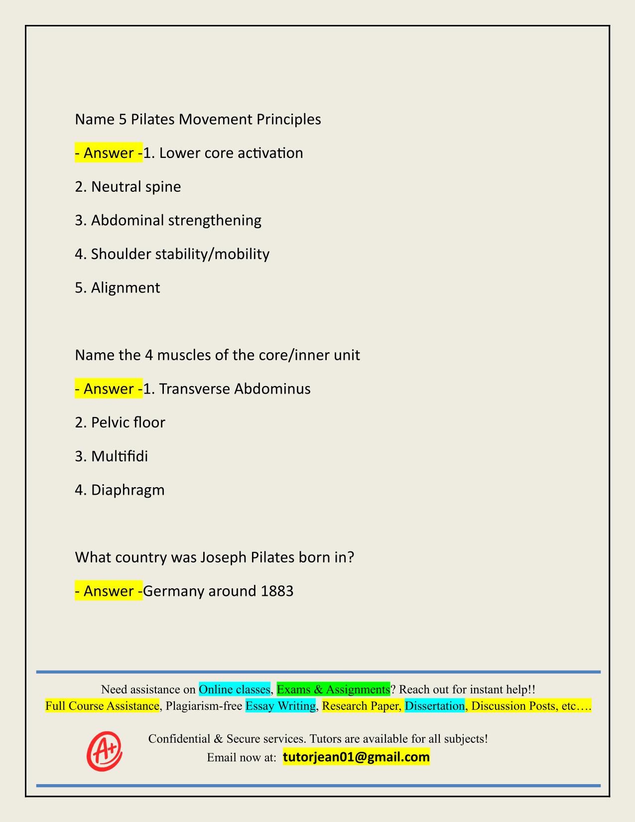 BALANCED BODY WRITTEN TEST OUT ACTUAL 2025/2026 CORRECTLY ANSWERED