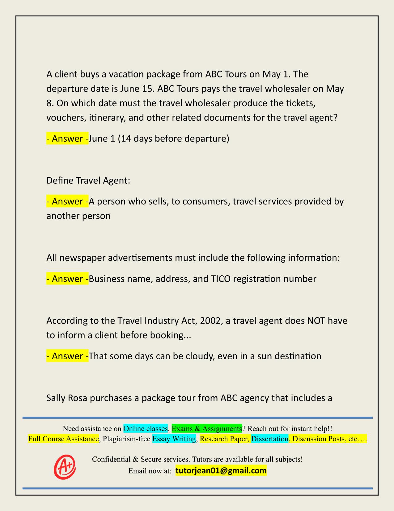 TICO TEST SAMPLE ACTUAL 2025/2026 CORRECTLY ANSWERED