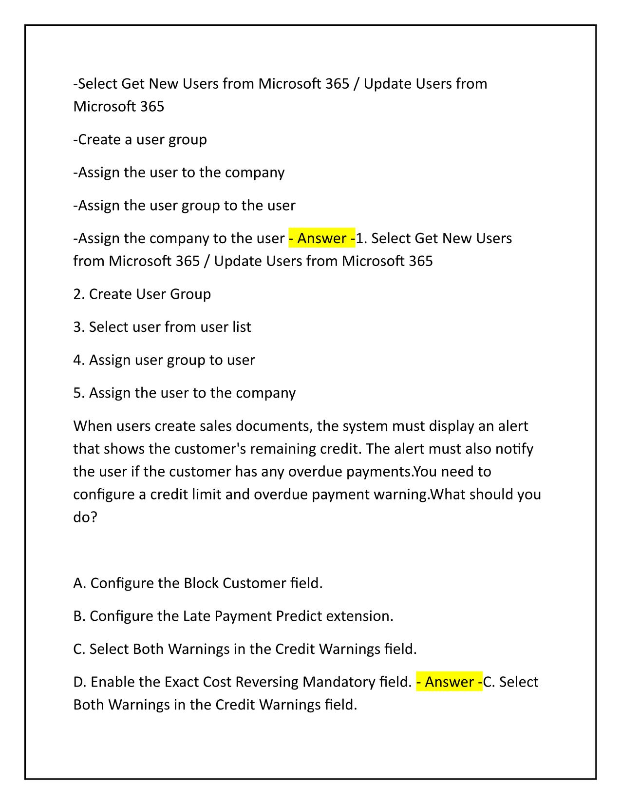 MB-800 Training Questions and Correct Answers Latest Update 2025-2026