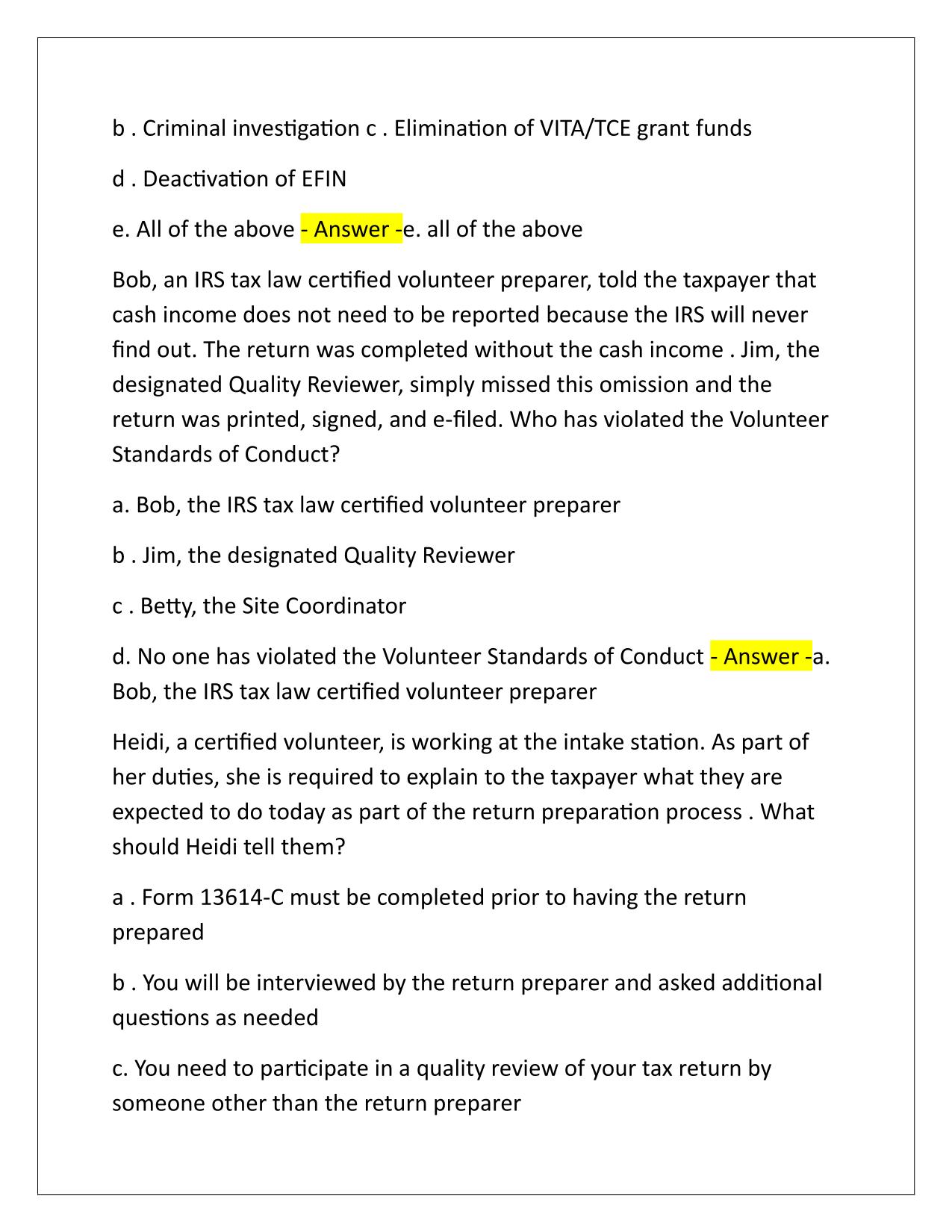 VITA Certification Exam Questions and Answers 2025/2026
