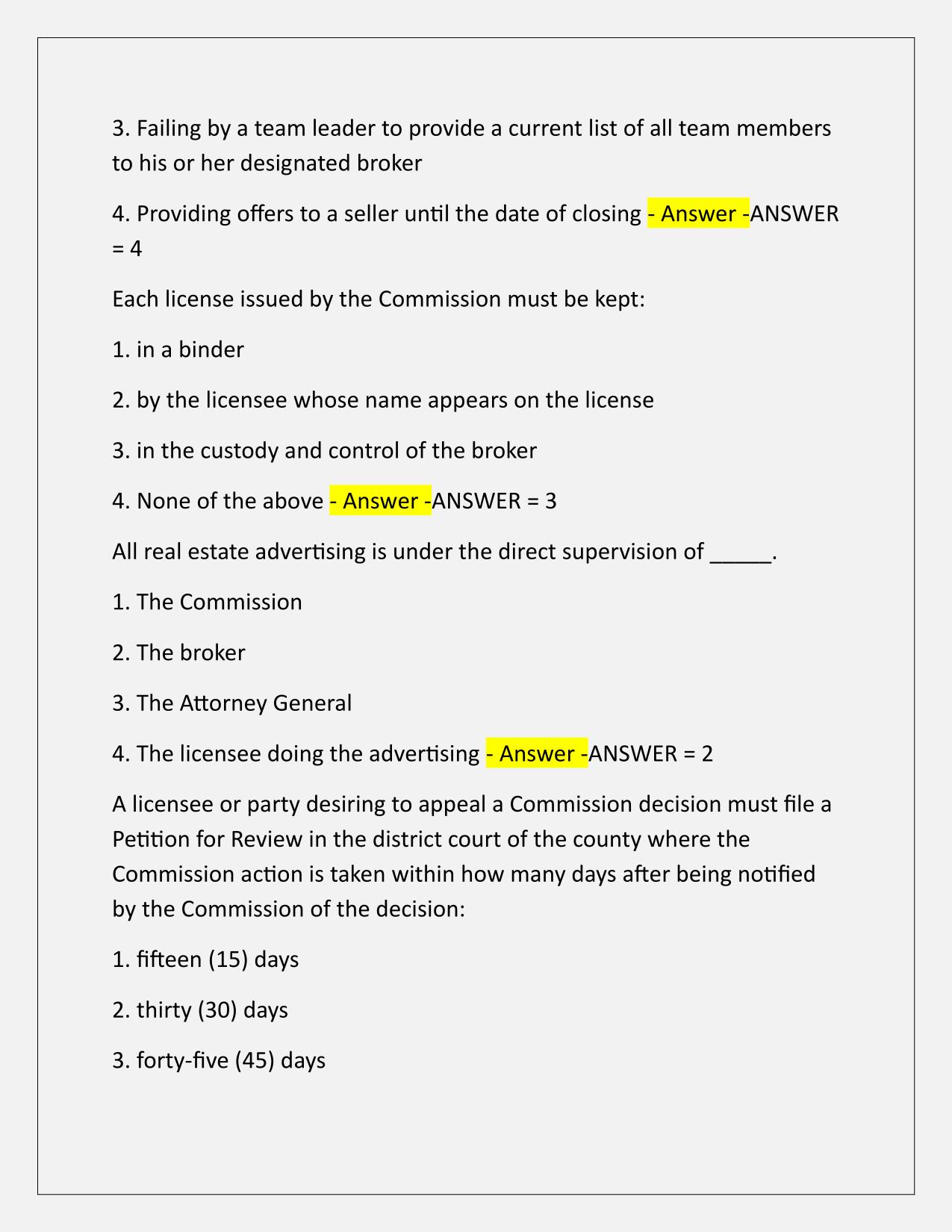 VAN ED EXAM QUESTIONS–MC Q&A Latest Update