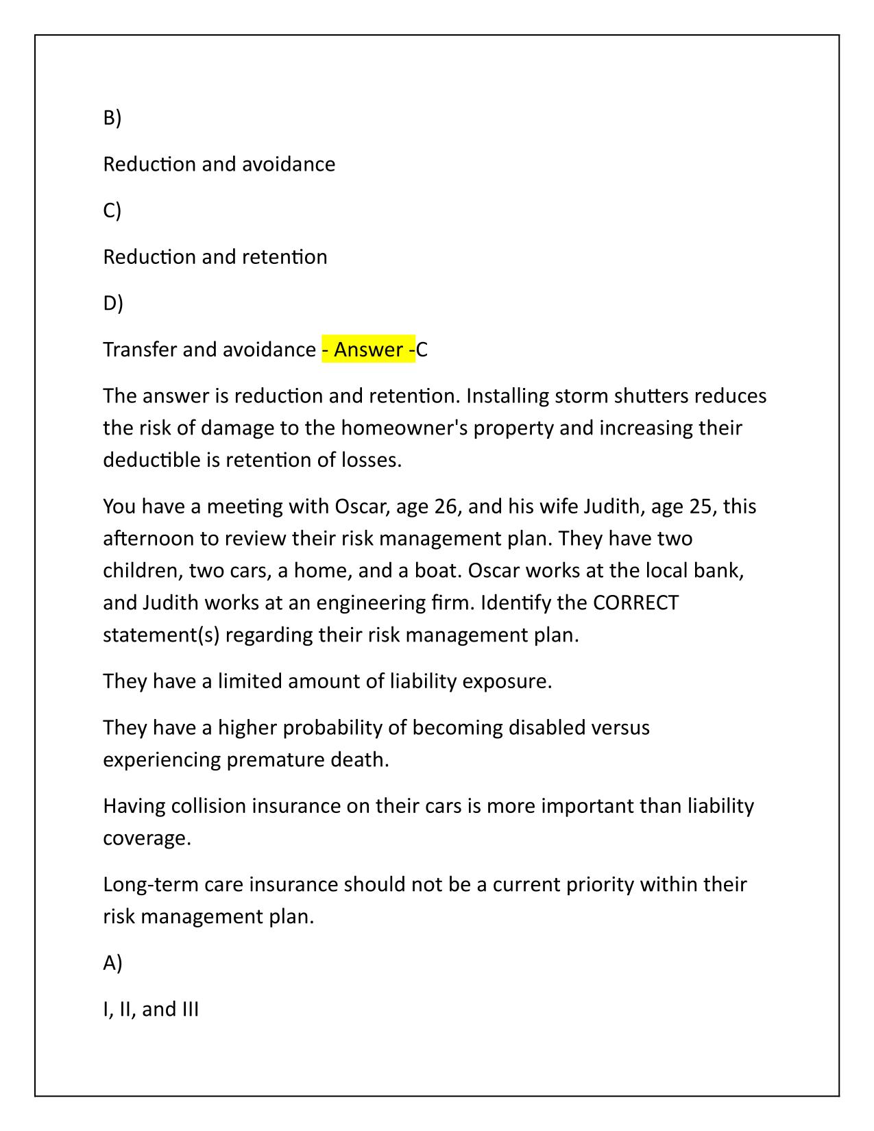 CFP 512 Insurance Exam Questions and Correct Answers Latest Update
