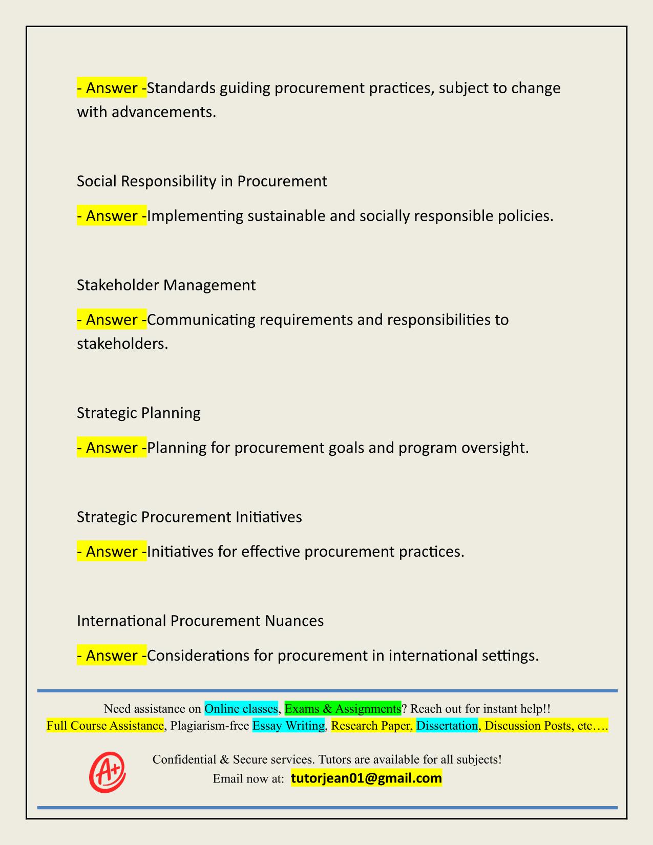 NIGP - CPP MODULE B NR ACTUAL 2025/2026 QUESTIONS AND 100% CORRECT ANSWERS