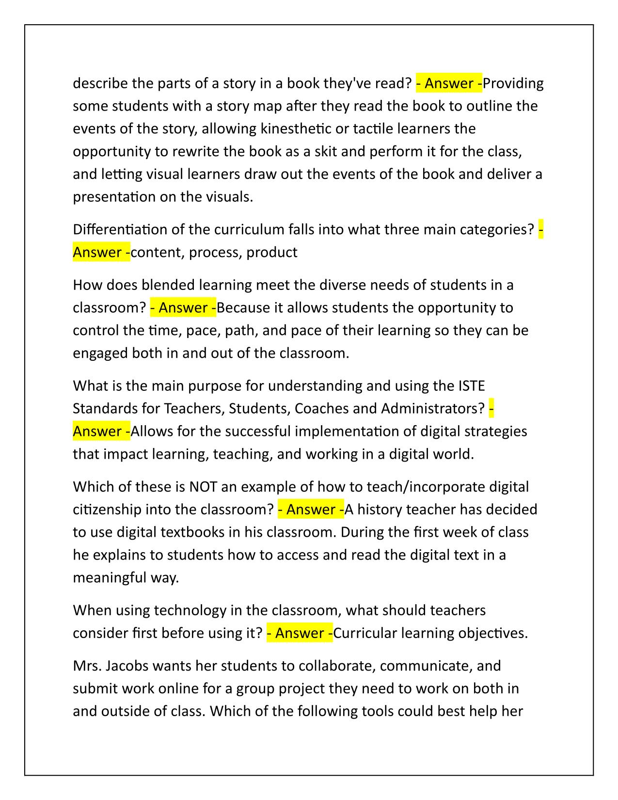 Texas Teachers Assessment 4 Exam Correctly Answered Latest Update