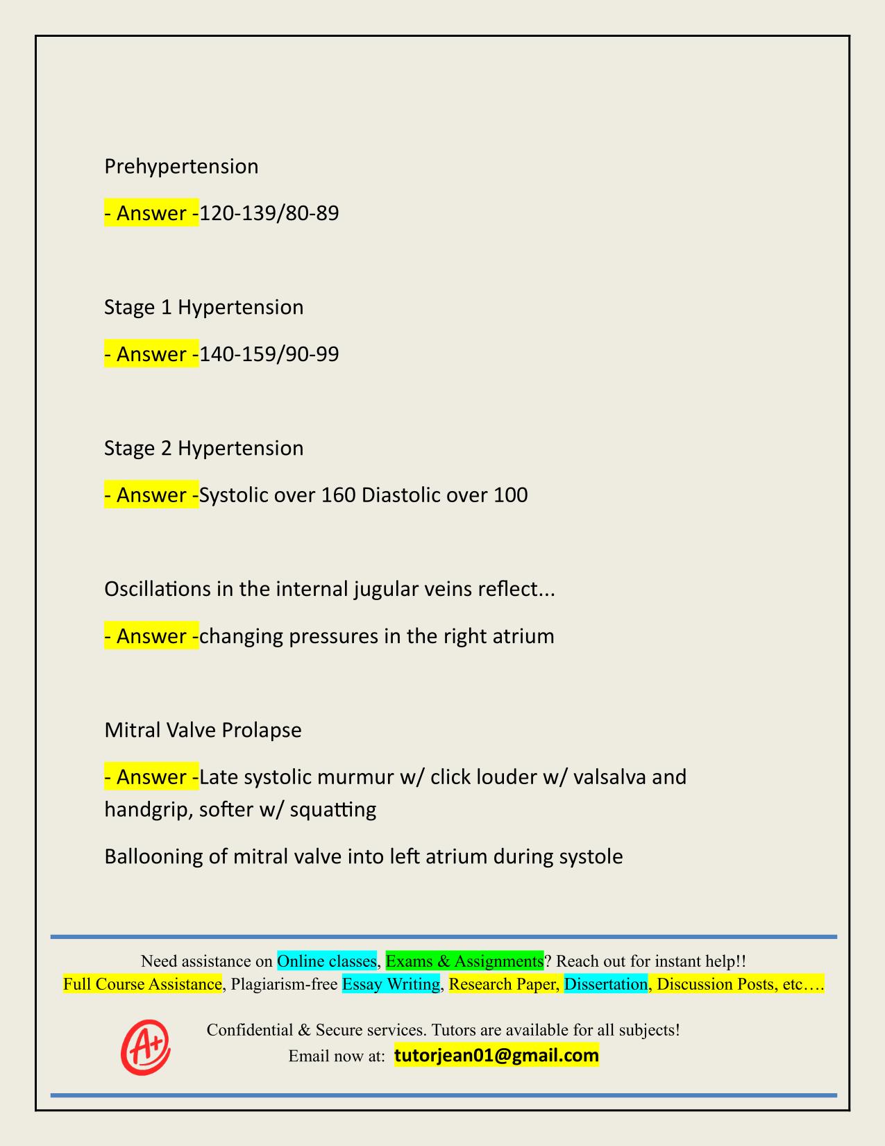 2025/2026 ACTUAL HEALTH ASSESSMENT: CARDIOVASCULAR SYSTEM (BATES QUIZ), BATES CARDIOVASCULAR