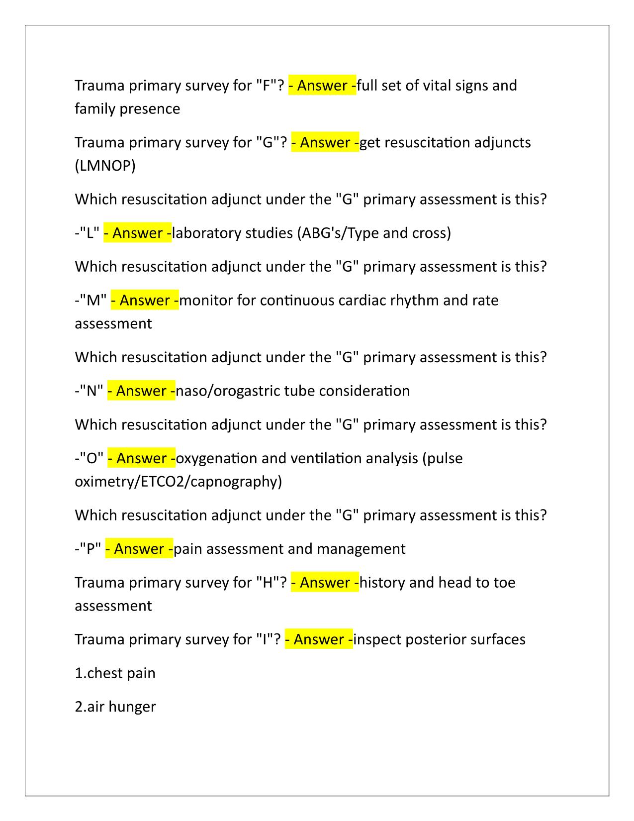ATCN review Questions and Correct Answers
