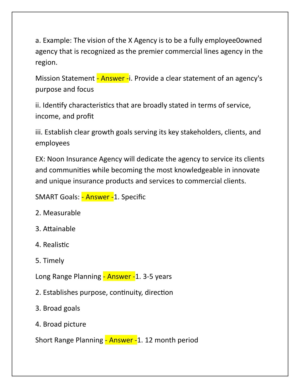 CIC Agency Management Strategic Planning Q&A Latest Update