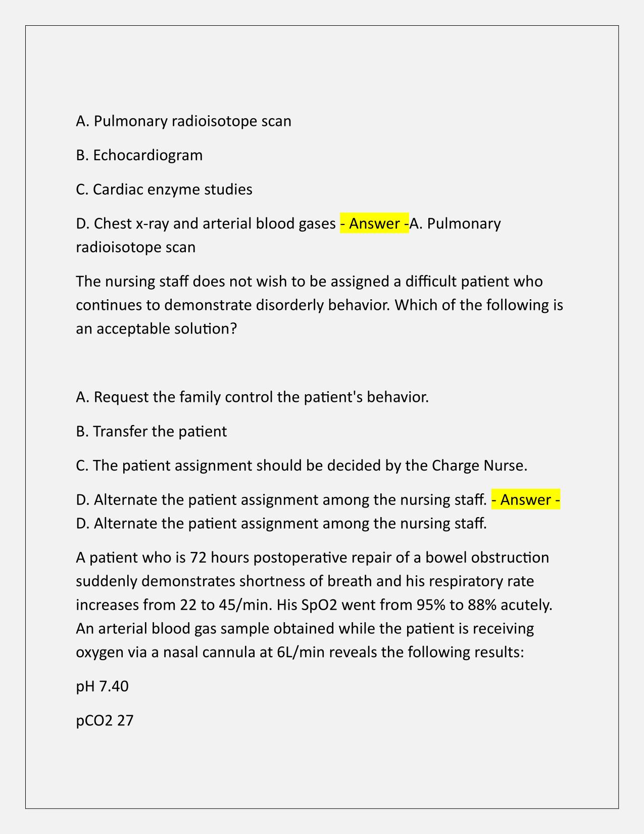 adult CCRN-PCCN certification practice test Q&A Latest Update