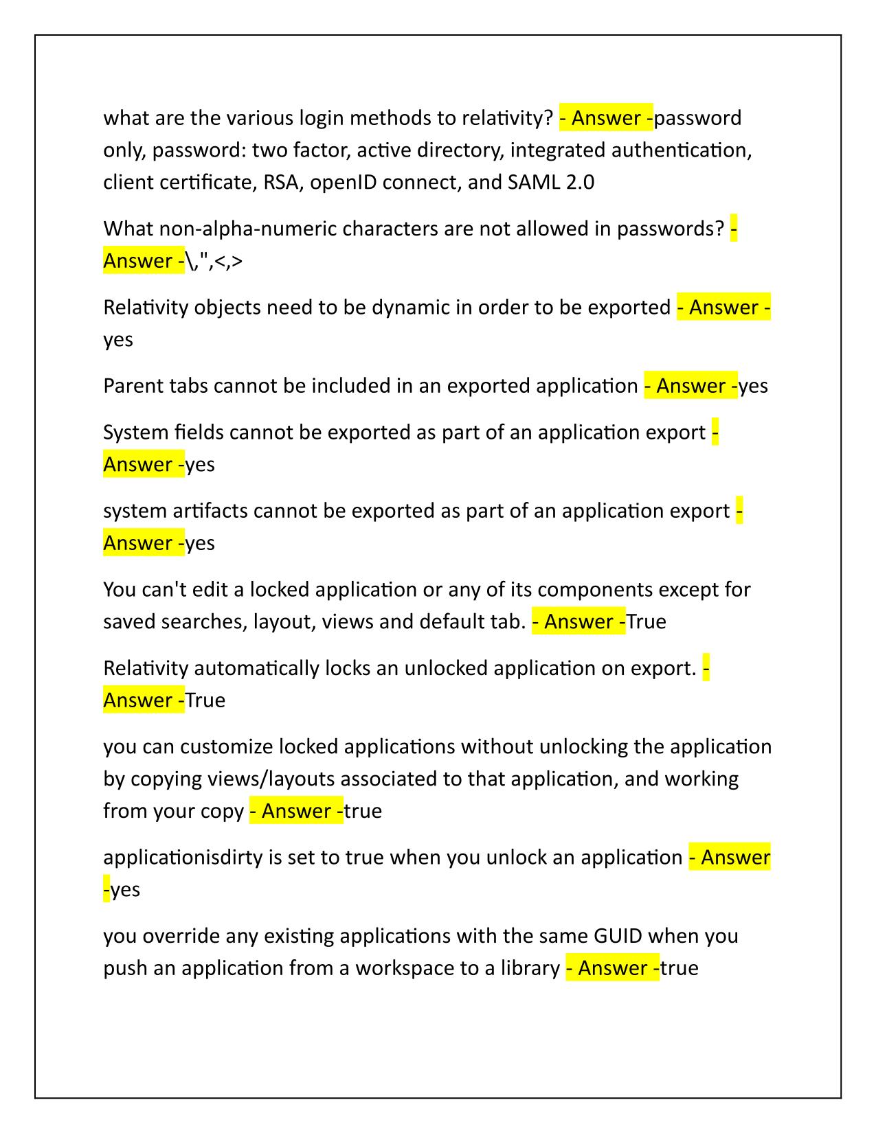 Relativity Certified Administrator 10.3 Q&A Latest Update