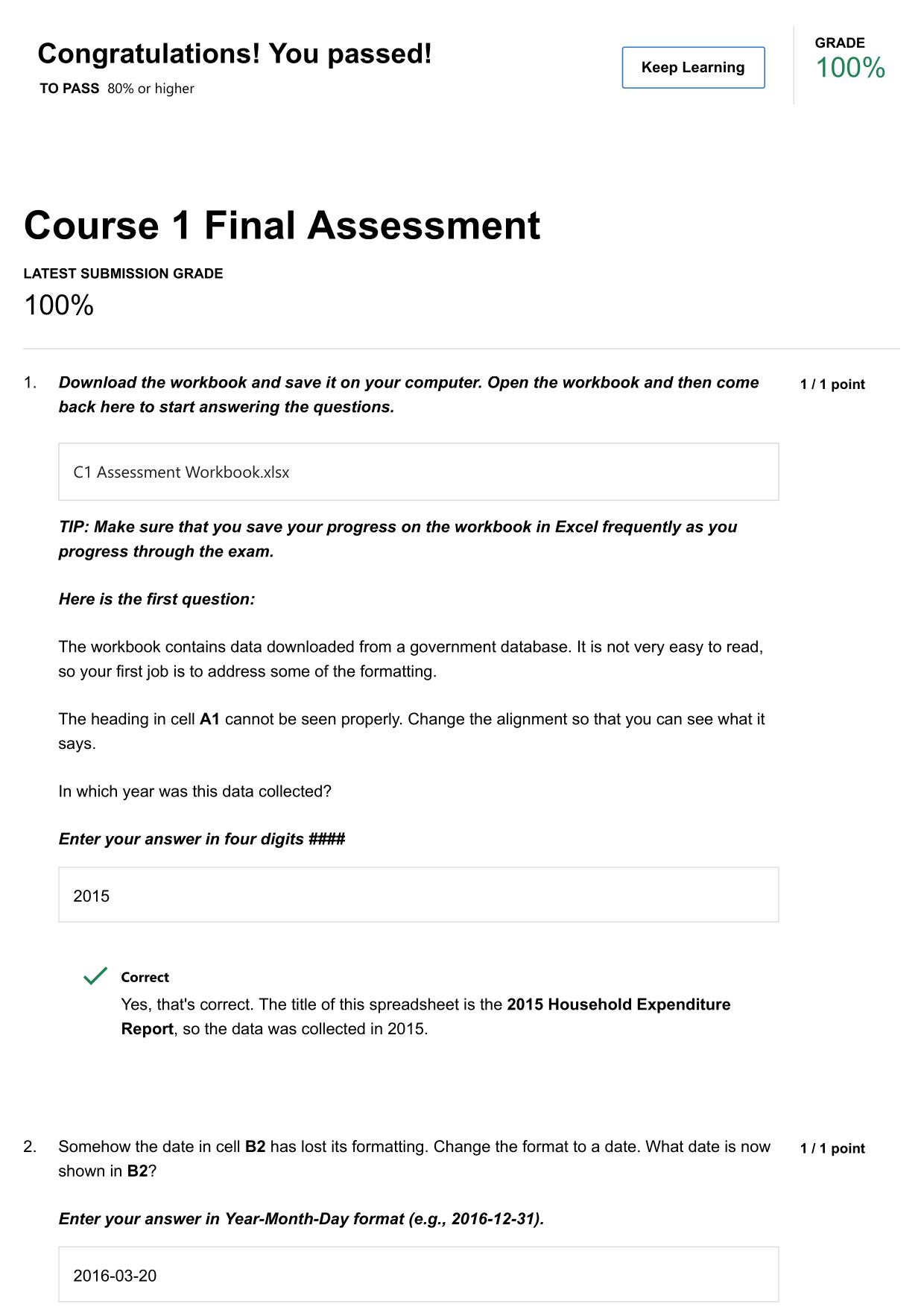 Course 1 Final Assessment  Coursera LATEST SUBMISSION GRADE 100%