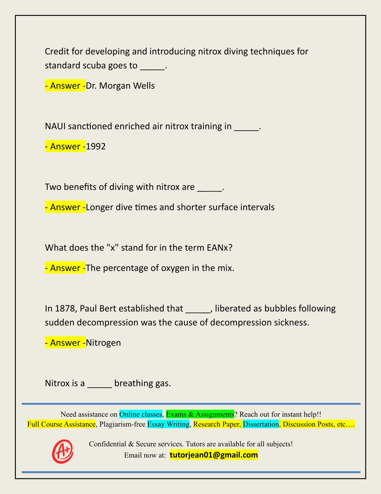 NAUI NITROX CERTIFICATION EXAM ACTUAL 2025/2026