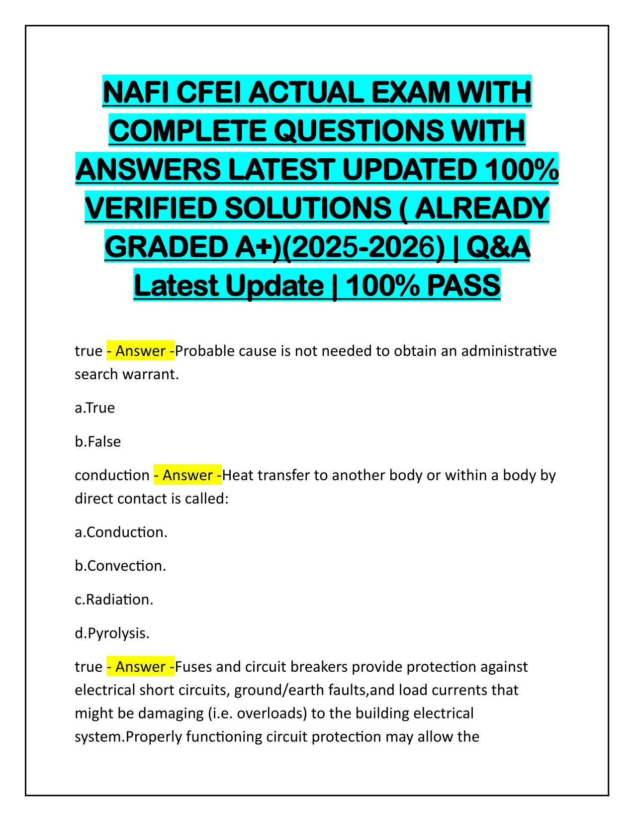 NAFI CFEI ACTUAL EXAM WITH COMPLETE Q&A 2025 Update