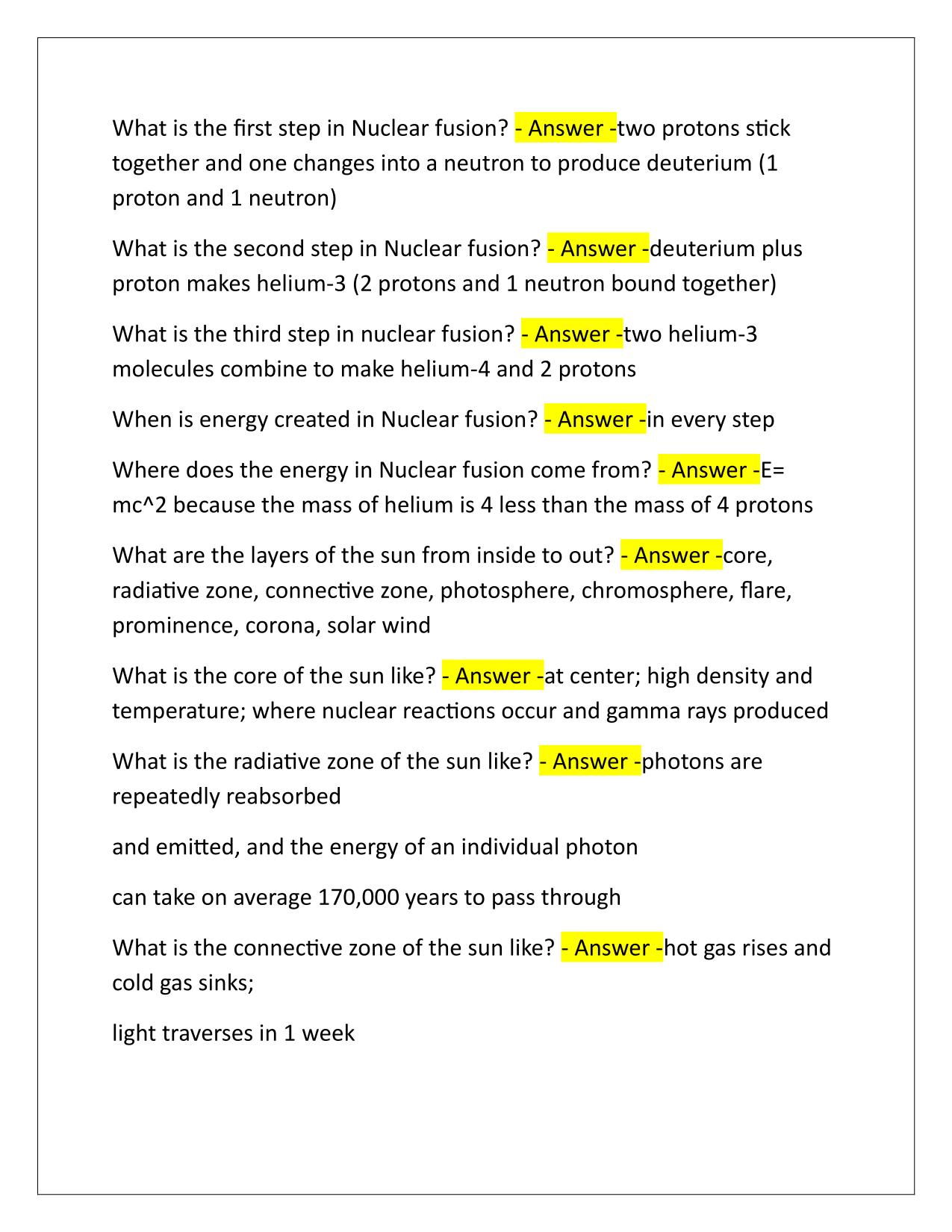 Astro 1 Exam 3 Q&A Latest Update